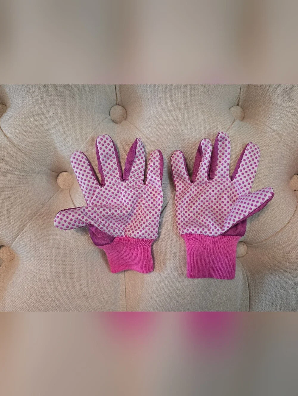 Kids Pink Garden Gloves